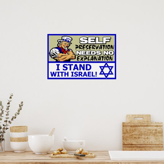 Ik sta bij Israël! Poster (Keuken)