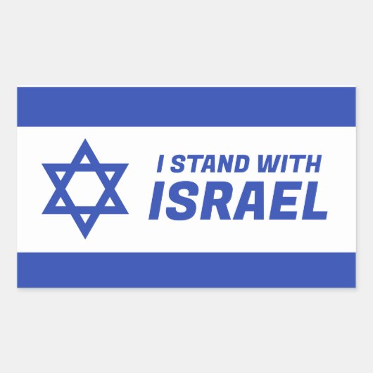 Ik sta bij Israël Rechthoekige Sticker (Voorkant)