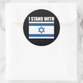Ik sta bij Israël Ronde Sticker (Tas)