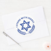 Ik sta bij Israël Ronde Sticker (Envelop)