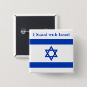 Ik sta bij Israël Vierkante Button 5,1 Cm (Voorkant /achterkant)