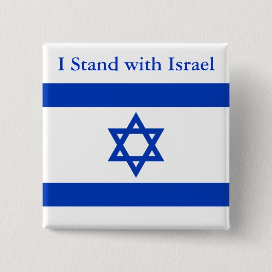 Ik sta bij Israël Vierkante Button 5,1 Cm (Voorkant)