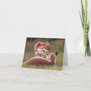 Ik sta bij je Fox Animal Art Note Card Kaart