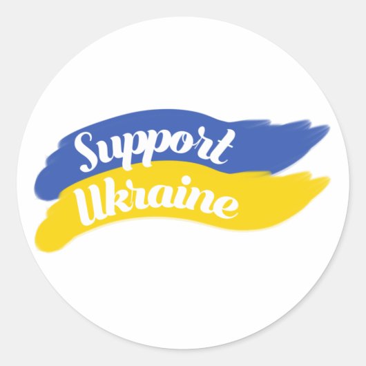 Ik sta bij Oekraïne, steun Oekraïne Ronde Sticker (Voorkant)