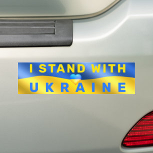 Ik sta bij Oekraïne - vlag - vrede - vrijheid Bumpersticker