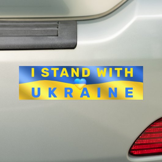 Ik sta bij Oekraïne - vlag - vrede - vrijheid Bumpersticker (Op auto)