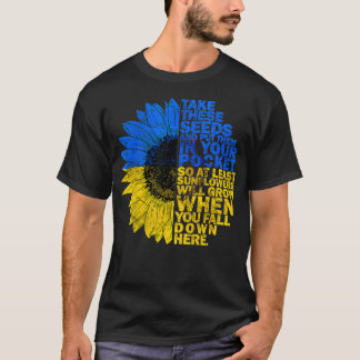 Ik sta bij Oekraïne Zonnebloem Oekraïne Vlag steun T-shirt