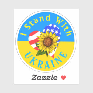 Ik sta bij Oekraïne! Zonnebloem VinylSticker Sticker