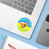 Ik sta bij Oekraïne! Zonnebloem VinylSticker Sticker (Laptop met iPhone)