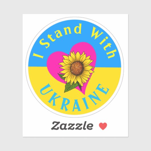 Ik sta bij Oekraïne! Zonnebloem VinylSticker Sticker (Vel)