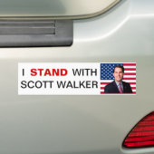 Ik sta bij Scott Walker Bumpersticker (Op auto)