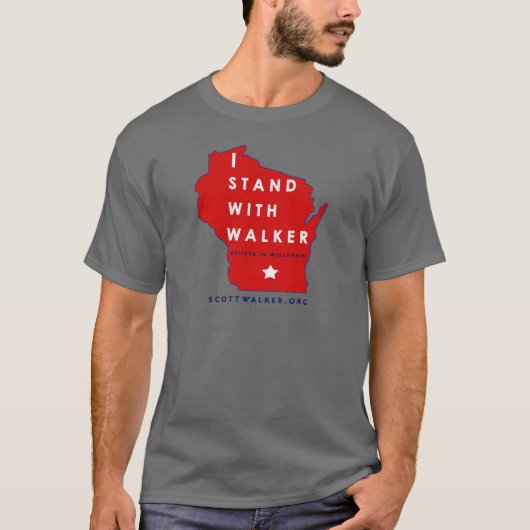 Ik sta bij Scott Walker T-shirt (Voorkant)