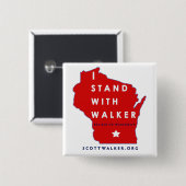 Ik sta bij Scott Walker Vierkante Button 5,1 Cm (Voorkant /achterkant)