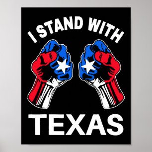 Ik sta bij Texas Funny Texas Flag Texan Pride Bo Poster