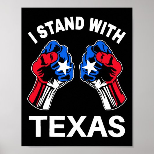 Ik sta bij Texas Funny Texas Flag Texan Pride Bo Poster (Voorkant)