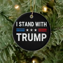 Ik sta bij Trump American Flag Keramisch Ornament