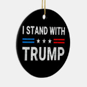 Ik sta bij Trump American Flag Keramisch Ornament (Rechts)