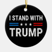 Ik sta bij Trump American Flag Keramisch Ornament (Voorkant)