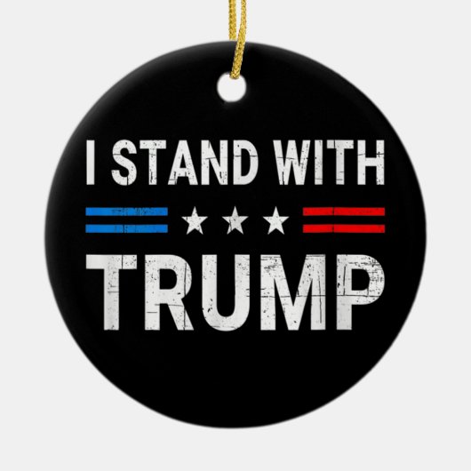 Ik sta bij Trump American Flag Keramisch Ornament (Voorkant)