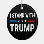 Ik sta bij Trump American Flag Keramisch Ornament (Links)