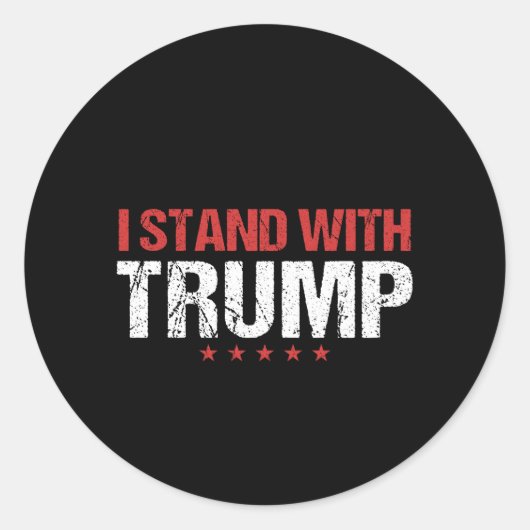 Ik sta bij Trump Ronde Sticker (Voorkant)