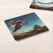 Ik sta in brand - motorcrosser kartonnen onderzetters (Schuin)