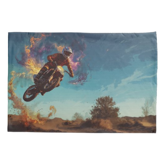 Ik sta in brand - motorcrosser kussensloop (Achterkant)