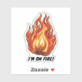 Ik sta in brand! waterdicht sticker (Vel)