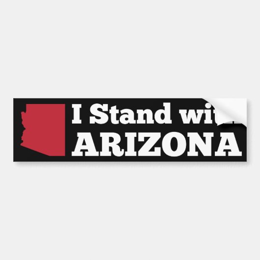 Ik sta met Arizona Black Bumpersticker (Voorkant)