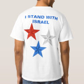 Ik sta met de vlag van Israël T-shirt (Achterkant)