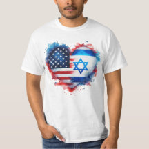 Ik sta met de vlag van Israël