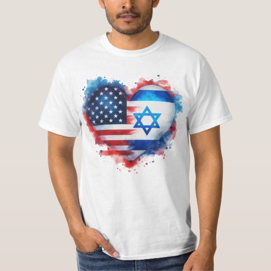 Ik sta met de vlag van Israël T-shirt (Voorkant)