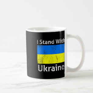 Ik sta met de vlag van Oekraïne Gratis steun vrijh Koffiemok