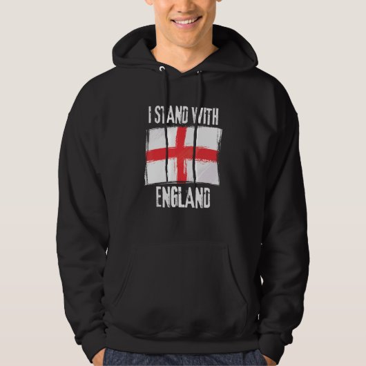 Ik sta met Engelse vlag Britse vlag Hoodie (Voorkant)