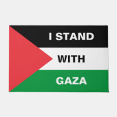 Ik sta met Gaza aangepaste tekst Palestijnse vlag Deurmat (Voorkant)