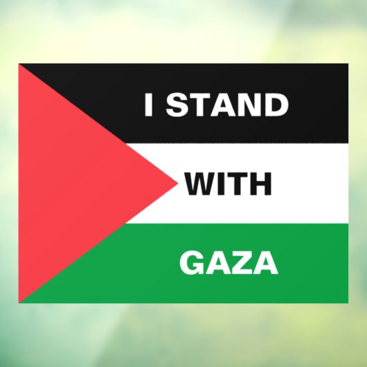 Ik sta met Gaza aangepaste tekst Palestijnse vlag Raamsticker (Vel 3)