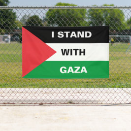 Ik sta met Gaza aangepaste tekst Palestijnse vlag Spandoek