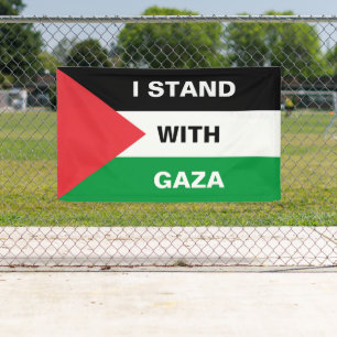 Ik sta met Gaza aangepaste tekst Palestijnse vlag Spandoek