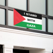 Ik sta met Gaza aangepaste tekst Palestijnse vlag Spandoek (Buitenkant Gebouw)