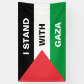 Ik sta met Gaza aangepaste tekst Palestijnse vlag Spandoek (Verticaal)