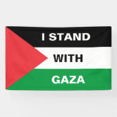 Ik sta met Gaza aangepaste tekst Palestijnse vlag Spandoek (Horizontaal)
