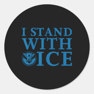 Ik sta met ijs ronde sticker