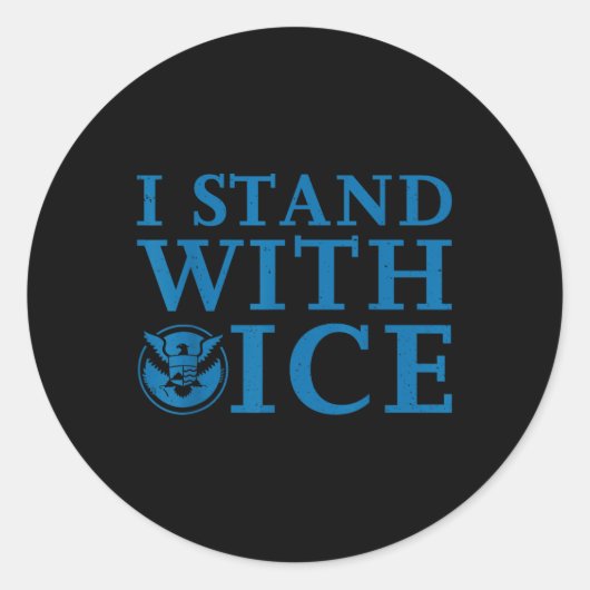 Ik sta met ijs ronde sticker (Voorkant)