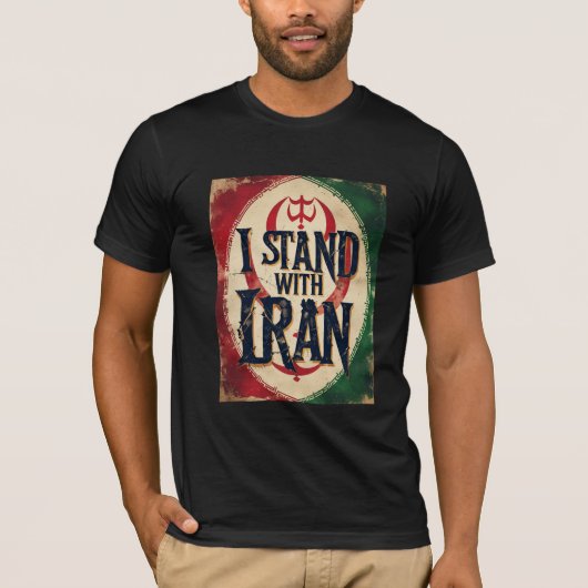 Ik sta met Iran Solidarity T-shirt (Voorkant)