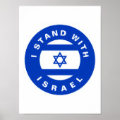 Ik sta met Israël aangepaste tekst en vlag Poster (Voorkant)