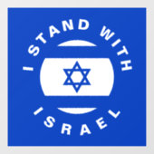 Ik sta met Israël aangepaste tekst en vlag Raamsticker (Vel)