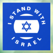 Ik sta met Israël aangepaste tekst en vlag Raamsticker (Vel 3)