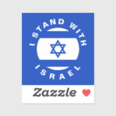 Ik sta met Israël aangepaste tekst en vlag Sticker (Vel)