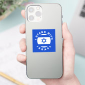 Ik sta met Israël aangepaste tekst en vlag Sticker (Telefoon)
