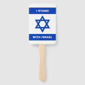Ik sta met Israël aangepaste tekst Israël vlag Handwaaier (Achterkant)